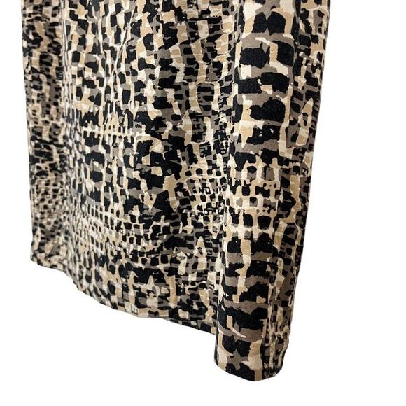 Ann Taylor Womens Beige Black Jersey Knit Stretch Pencil Knee Length Skirt sz 12 - Picture 10 of 16